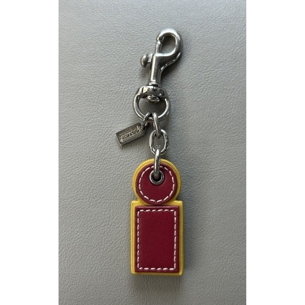 Vintage Y2K Coach Letter Initial I Leather Keychain or Bag Charm